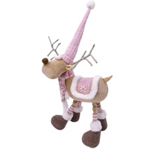 Figurine décorative renne avec bonnet et écharpe