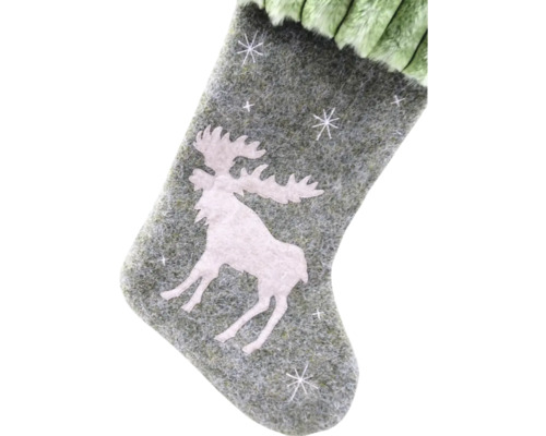 Bas de Noël décoratif avec motif d''élan et étoiles