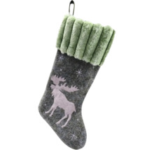 Chaussette de Noël décorative avec motif d''élan et boucle de suspension