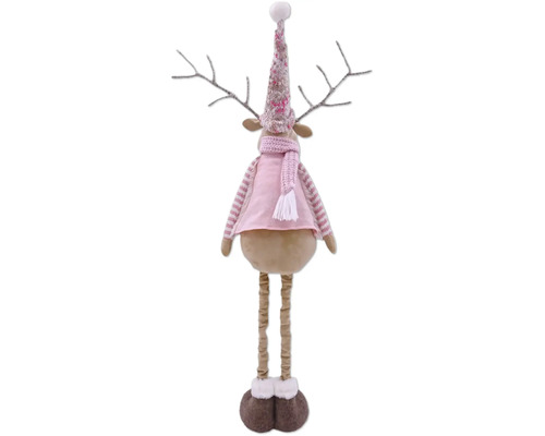 Figurine décorative renne avec bonnet et écharpe