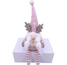 Figurine décorative de gnome avec bonnet et bois de renne pour la période de Noël