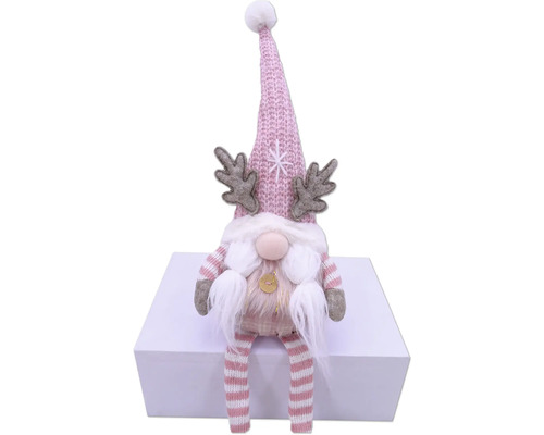 Figurine décorative de gnome avec bonnet et bois de renne pour la période de Noël