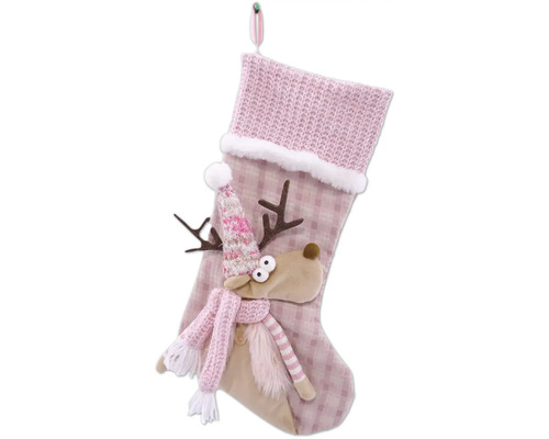 Chaussette de Noël avec application de renne