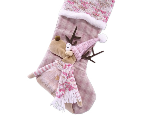 Chaussette de Noël avec application de renne
