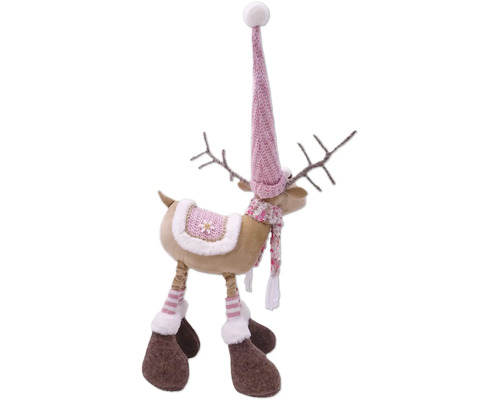 Suspension décorative renne avec bonnet et écharpe comme décoration de Noël