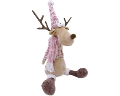 Renne décoratif avec bonnet et écharpe comme décoration de Noël
