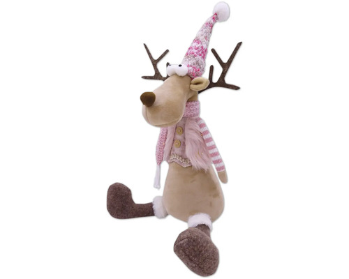 Renne décorative avec bonnet et écharpe pour la période de Noël