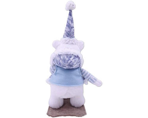 Figurine décorative d''ours avec bonnet et gilet comme décoration de saison
