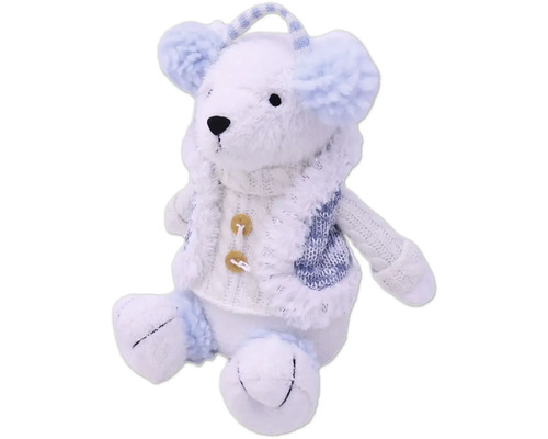 Ours en peluche avec gilet et protège-oreilles