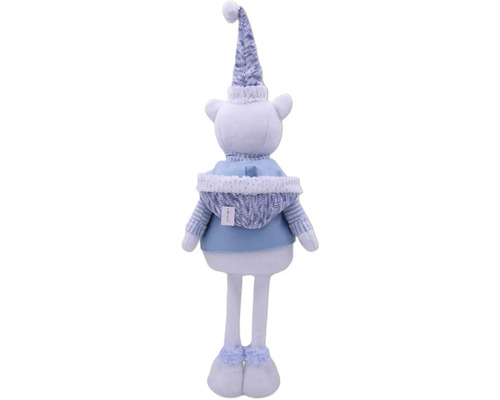 Nounours en peluche avec bonnet et vêtements d''hiver de dos