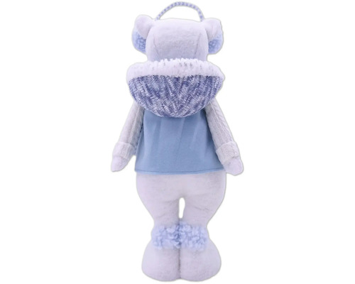 Vue arrière d''une peluche avec des protège-oreilles et un sweat à capuche