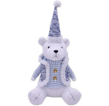 Ours polaire décoratif avec bonnet et gilet pour Noël