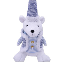 Ours polaire décoratif avec bonnet et gilet tricotés