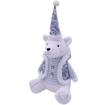 Figurine décorative ours polaire avec bonnet et gilet