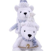 Figurines décoratives d''ours polaires avec bonnets et écharpes pour la décoration hivernale