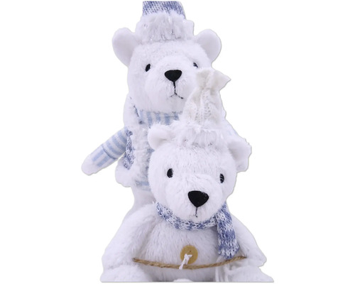 Figurines décoratives d''ours polaires avec bonnets et écharpes pour la décoration hivernale