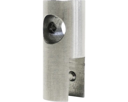 Support pour bord de verre Burschberg 90° acier inoxydable brossé Pointe métallique avec trou