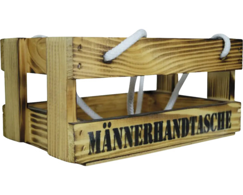 Caisse en bois sac à main pour hommes 5 l marron 25,5 x 16,5 x 12,5 cm Sac à main pour homme en bois avec poignées en corde
