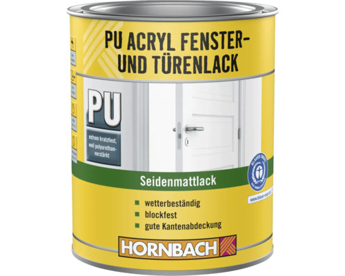 HORNBACH PU Acryllack Fensterlack-Türenlack seidenmatt weiss 750 ml HORNBACH PU Acryllack Fensterlack-Türenlack seidenmatt weiss 750 ml