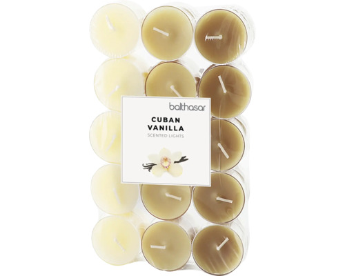 Bougie chauffe-plat parfumée Cuban Vanilla 30 pièces Balthasar Bougies chauffe-plat parfumées Cuban Vanilla, lot de 12