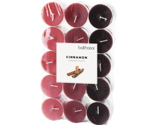 Bougie chauffe-plat parfumée Cinnamon 30 pièces Balthasar Bougies chauffe-plat parfumées à la cannelle, lot de 18