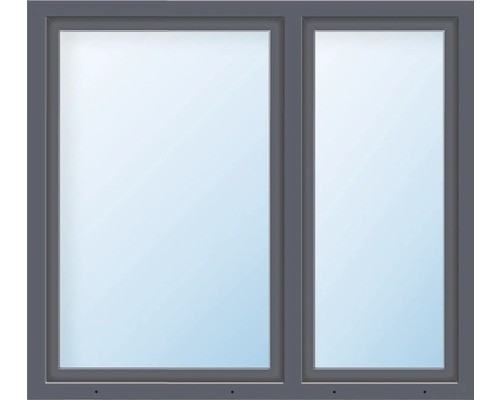 ARON Kunststofffenster 2 Flügelig (Dreh-Kipp/Dreh-Kipp) mit festem Pfosten weiss 1550 mm x 1700 mm