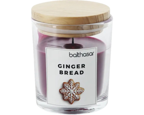 Duftkerze Lebkuchen im Glas mit Holzdeckel