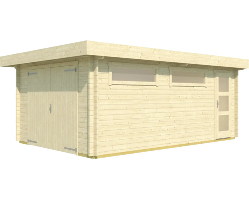 Abri de jardin en bois avec double porte et fenêtres