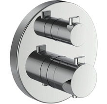 Robinet thermostatique pour salle de bains avec deux commandes rondes