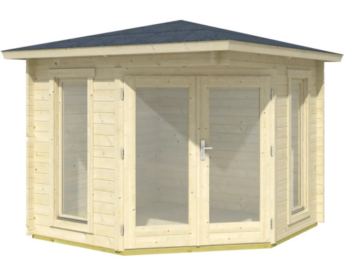 Abri de jardin en bois avec fenêtres et double porte