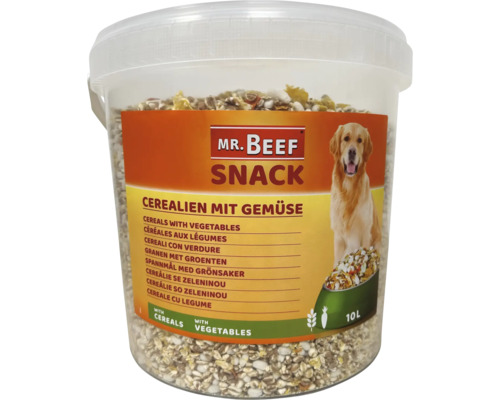 Mr. Beef Snack Getreide mit Gemüse für Hunde, 10 Liter