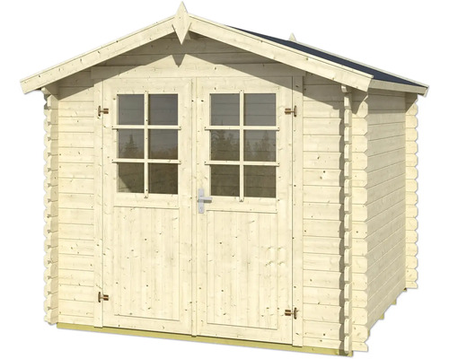 Abri de jardin en bois avec double porte et fenêtres