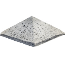 Cache-poteau de clôture gris en béton en forme de pyramide