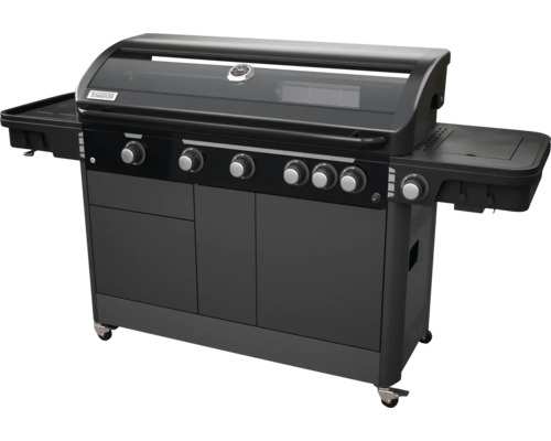 Gril à gaz avec étagères et roulettes