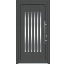 Haustür mit vertikalen Glaseinsätzen und Griff