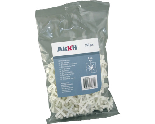 Akkit Fliesenkreuze 4 mm 250 Stück Packung Fliesenkreuze, 4 mm, 250 Stück