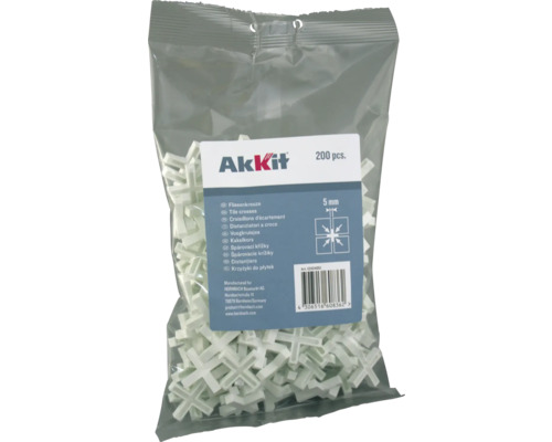 Akkit Fliesenkreuze 5 mm 250 Stück Packung Fliesenkreuze, 5 mm, 200 Stück