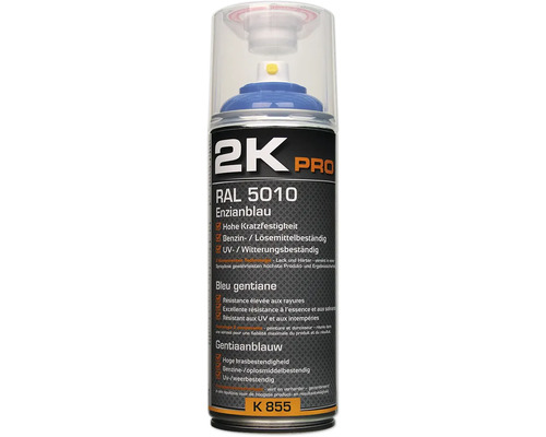 Laque en aérosol 2K PRO brillant RAL 5010 bleu gentiane 400 ml Laque en aérosol 2K PRO brillant RAL 5010 bleu gentiane 400 ml