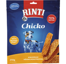 Rinti Chicko snack pour chien aux lanières de poulet croustillantes en emballage de 250 grammes