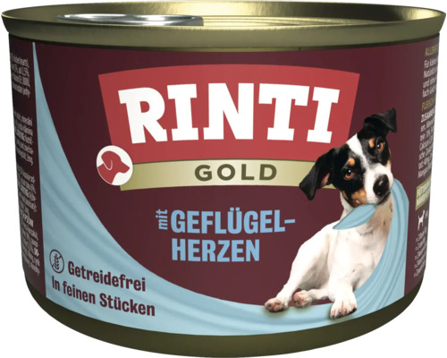 Hundefutter nass RINTI Gold Geflügelherzen 185 g Hundefutter nass RINTI Gold Geflügelherzen 185 g