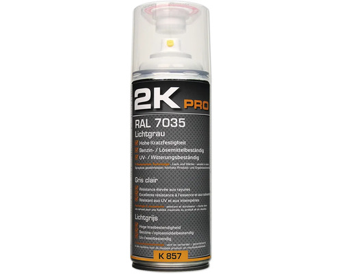 Laque en aérosol 2K PRO brillant RAL 7035 gris clair 400 ml