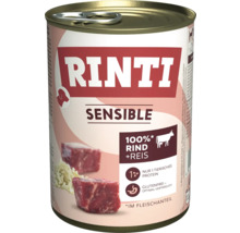 Rinti Sensible nourriture humide pour chiens avec boeuf et riz en conserve