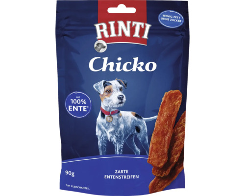 En-cas pour chiens Rinti Snacks Chicko canard 90 g Rinti Chicko, friandise pour chien aux tendres lamelles de canard, 90 grammes