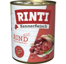 Rinti Kennerfleisch au boeuf, nourriture humide sans céréales pour chiens en conserve
