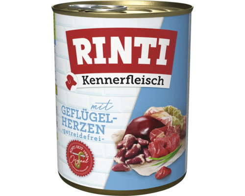 Rinti Hundefutter Dose mit Geflügelherzen für anspruchsvolle Hunde