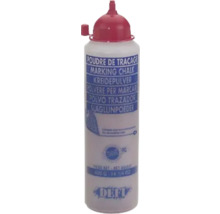 Poudre de craie dans un flacon avec bouchon rouge