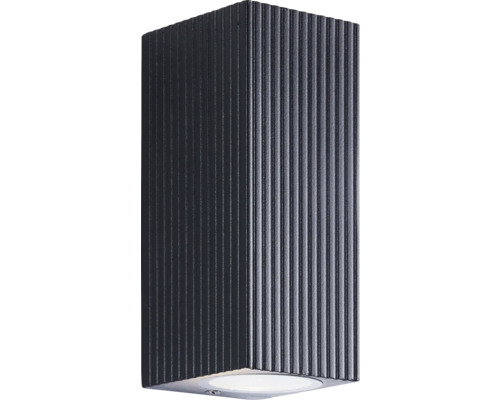 Lampe murale extérieure Jelani 2 x GU10 10 W noir Applique murale extérieure LED verticale avec surface nervurée