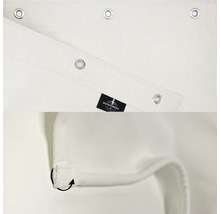 Vue détaillée d''un tissu opaque avec des œillets et le logo Burschberg