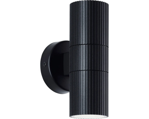 Applique murale noire avec surface nervurée