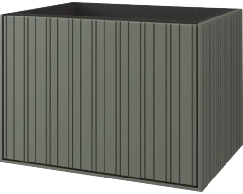 Rechteckiger Pflanzkasten mit vertikalen Streifen für den Garten.